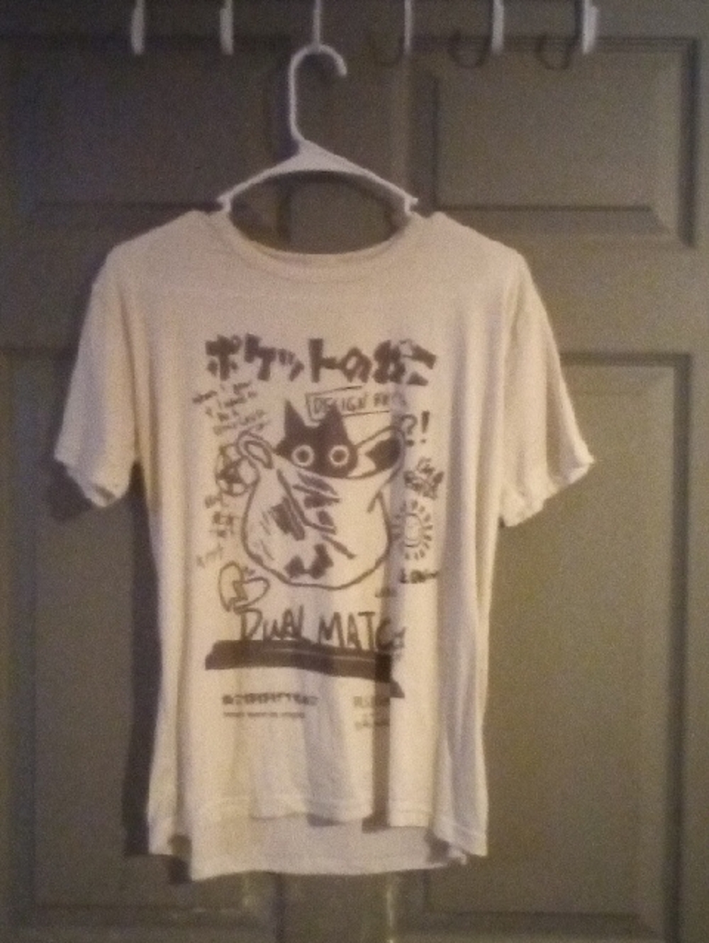 White Graphic Cat T‑Shirt